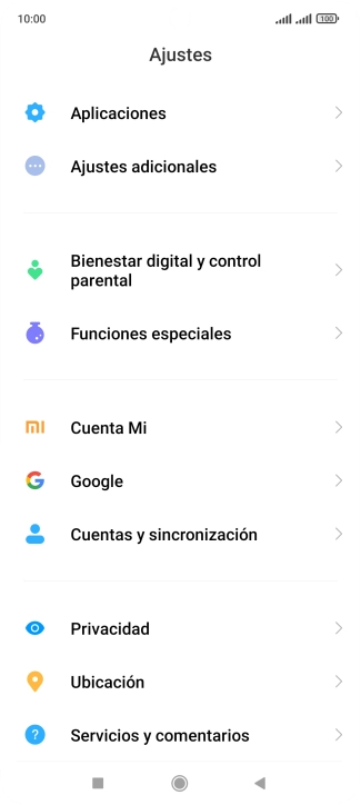 Pulsa Cuentas y sincronización.
