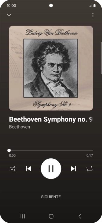 Pulsa la flecha hacia la derecha para ir al archivo de música siguiente.