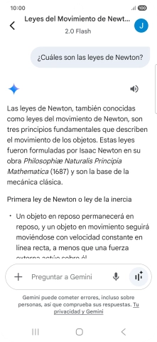 La transcripción de la conversación con Gemini Live aparece ahora en la pantalla.