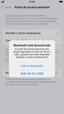 Si la función de wifi está activada, pulsa Solo Wi-Fi y USB.