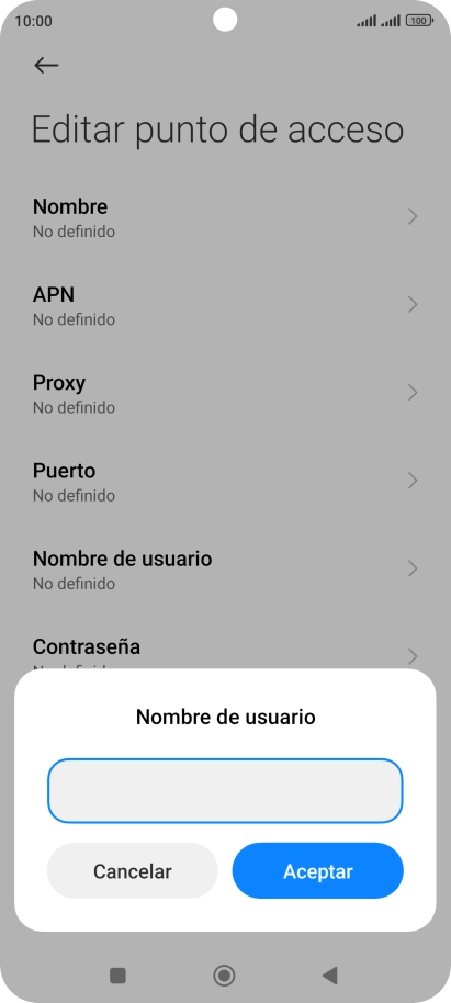 Introduce wap@wap y pulsa Aceptar.