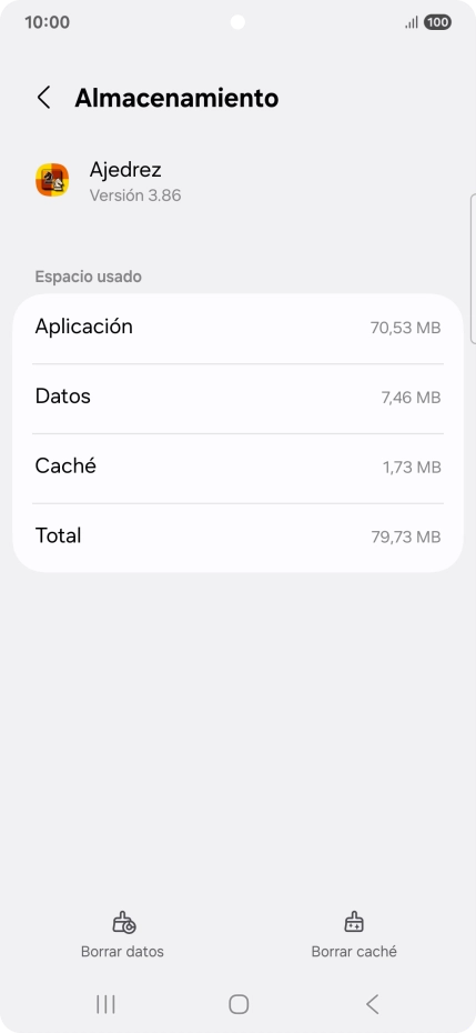 Pulsa Borrar caché.