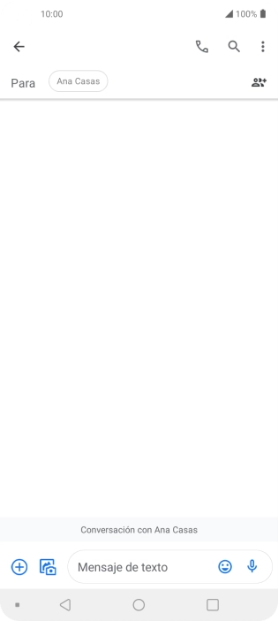 Pulsa en el campo de escritura  y escribe el texto del mensaje corto.