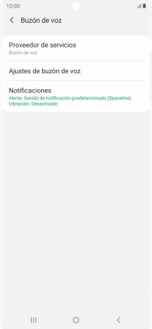 Pulsa Ajustes de buzón de voz.