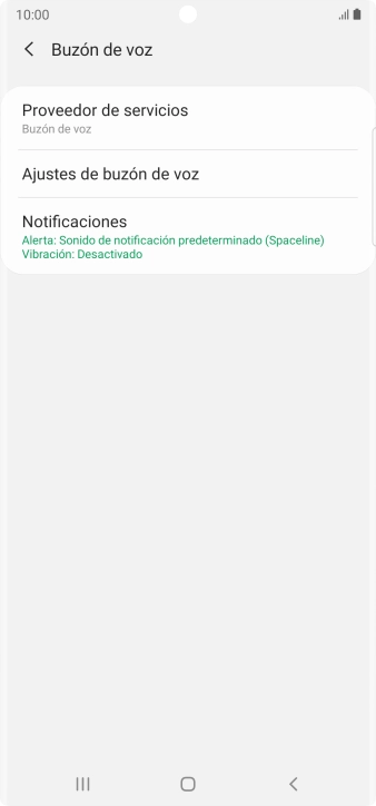 Pulsa Ajustes de buzón de voz.