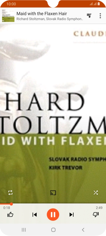 Pulsa la flecha hacia la derecha para ir al archivo de música siguiente.