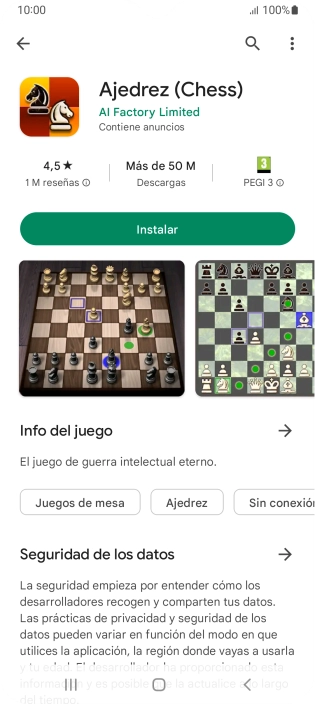 Pulsa Instalar y sigue las indicaciones de la pantalla para instalar la app.