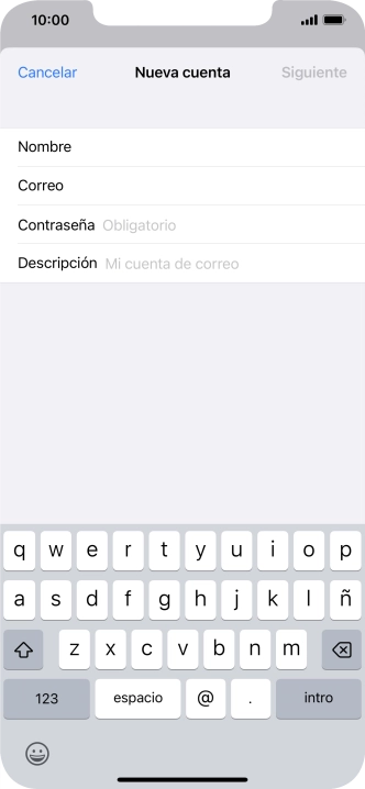 Pulsa Contraseña e introduce la contraseña de tu cuenta de correo electrónico.