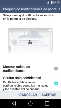 Pulsa el ajuste deseado.
