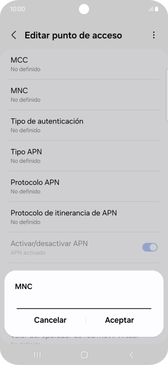 Introduce 01 y pulsa Aceptar.