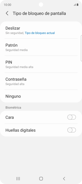 Pulsa Huellas digitales.