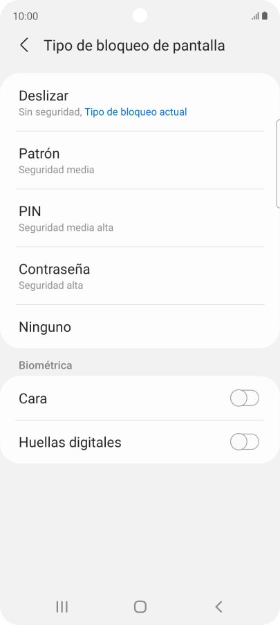 Pulsa Huellas digitales.