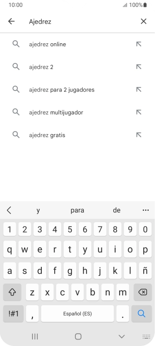 Introduce el nombre del tema o de la app y pulsa el icono de búsqueda.