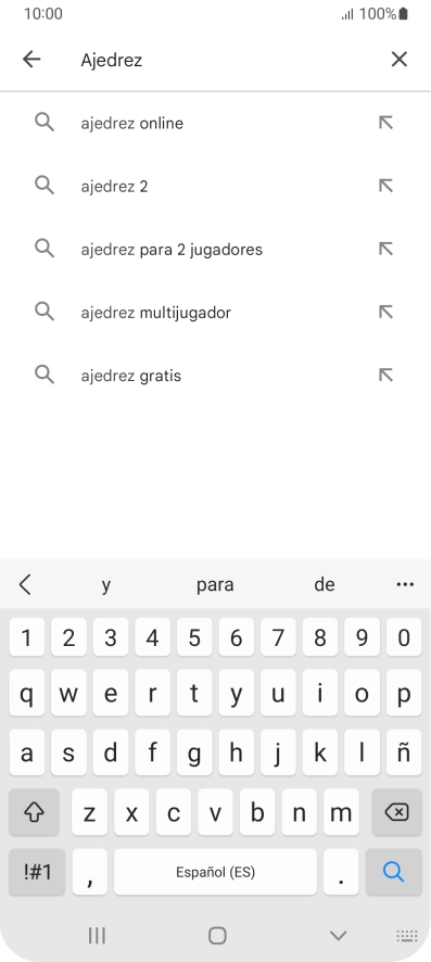 Introduce el nombre del tema o de la app y pulsa el icono de búsqueda.