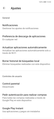 Pulsa Actualizar aplicaciones automáticamente.