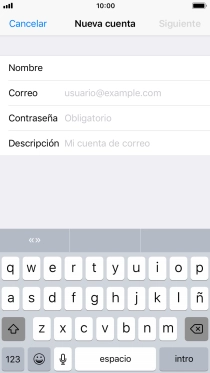 Pulsa Correo e introduce tu dirección de correo electrónico.