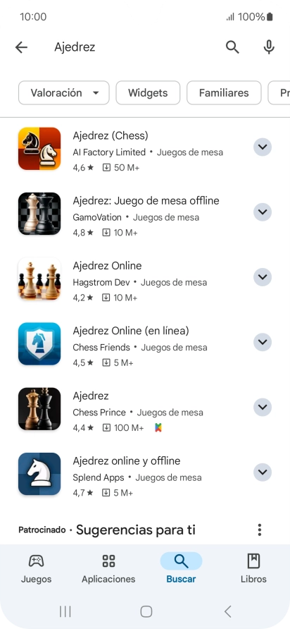 Pulsa la app deseada.