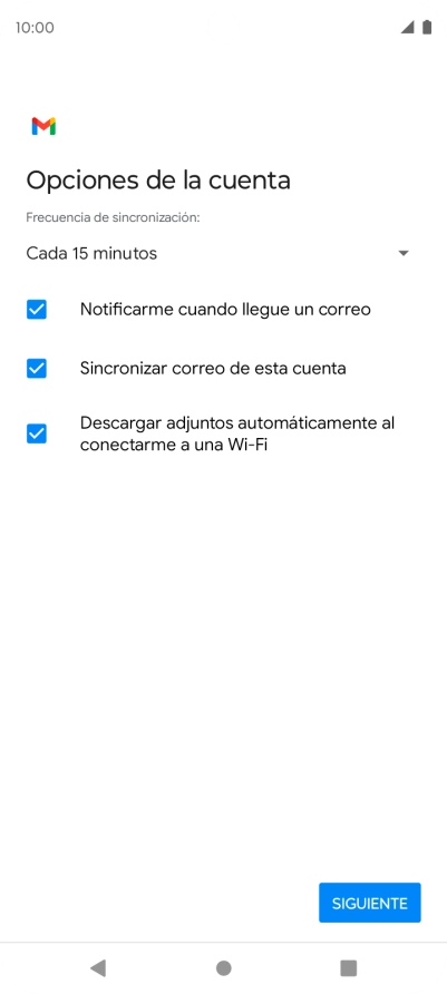 Si aparece en la pantalla esta imagen, tu cuenta de correo electrónico ha sido reconocida y configurada automáticamente. Sigue las indicaciones de la pantalla para introducir más información y terminar la configuración.