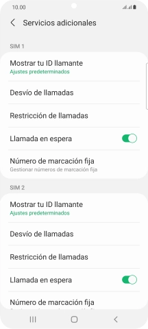Pulsa Desvío de llamadas bajo la tarjeta SIM deseada.