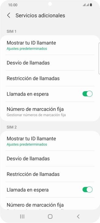 Pulsa Desvío de llamadas bajo la tarjeta SIM deseada.