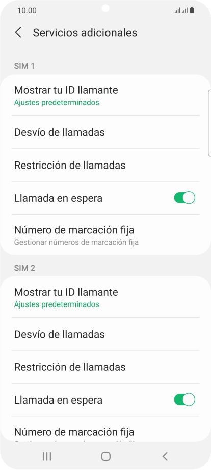 Pulsa Desvío de llamadas bajo la tarjeta SIM deseada.