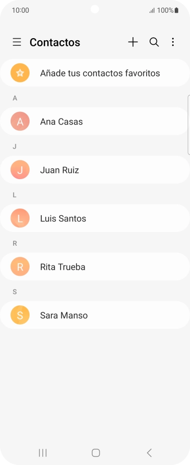 Pulsa el icono de nuevo contacto.