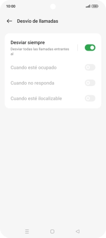Pulsa el indicador  junto al tipo de desvío deseado.