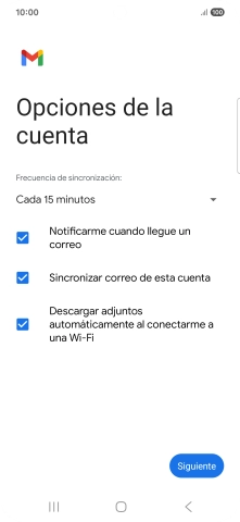 Si aparece en la pantalla esta imagen, tu cuenta de correo electrónico ha sido reconocida y configurada automáticamente. Sigue las indicaciones de la pantalla para introducir más información y terminar la configuración.