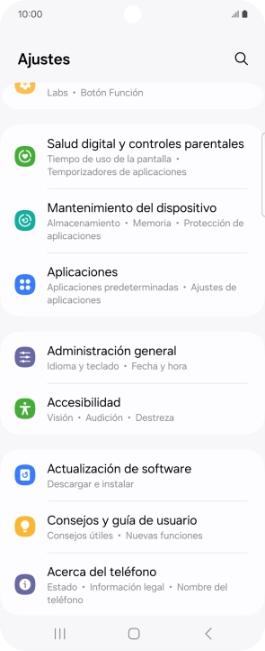 Pulsa Administración general.