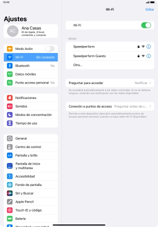 Pulsa la red wifi deseada e introduce la contraseña de esta red.