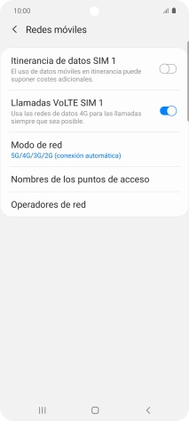Pulsa Modo de red.