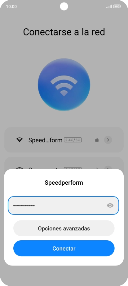 Introduce la contraseña de la red wifi y pulsa Conectar.
