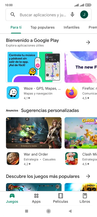 Pulsa el icono de perfil.