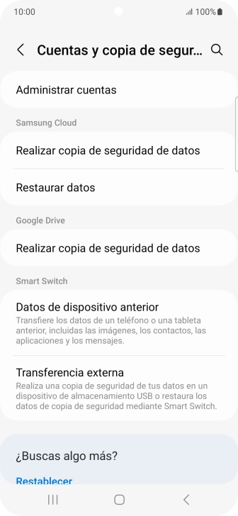 Pulsa Administrar cuentas.