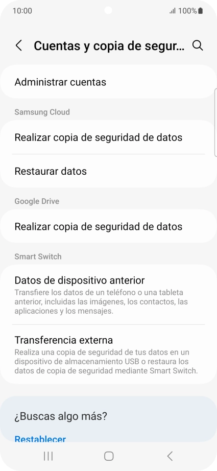 Pulsa Administrar cuentas.