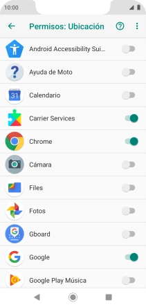 Pulsa el indicador junto a la app deseada para activar o desactivar la función.