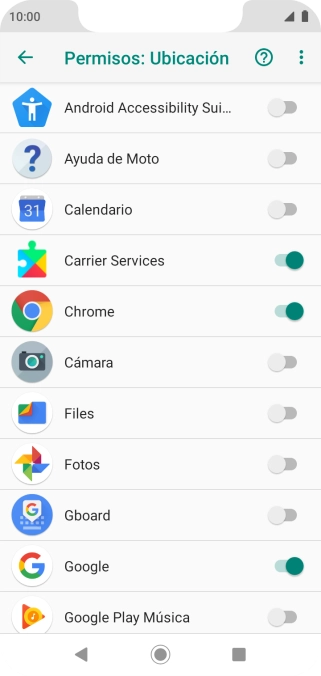 Pulsa el indicador junto a la app deseada para activar o desactivar la función.