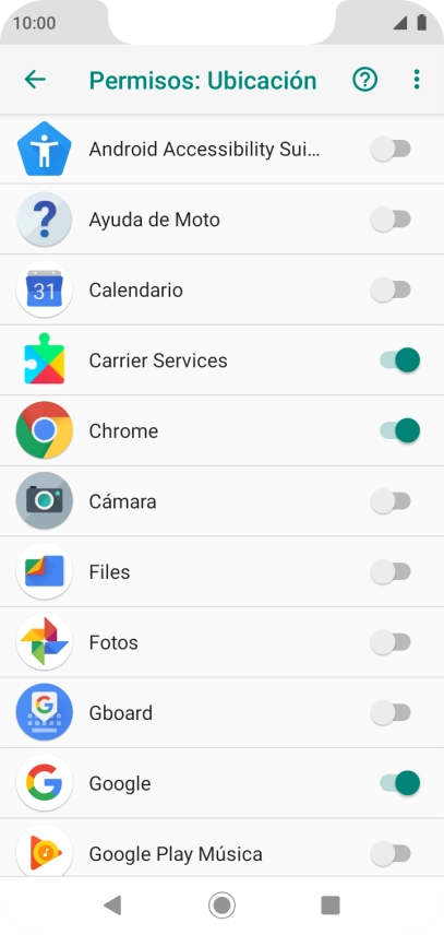 Pulsa el indicador junto a la app deseada para activar o desactivar la función.