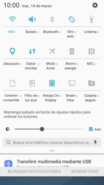 Pulsa el icono de datos móviles para activar o desactivar la función.