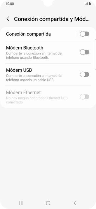 Pulsa Conexión compartida.