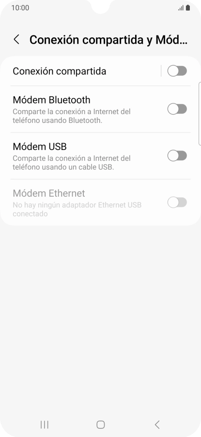 Pulsa Conexión compartida.