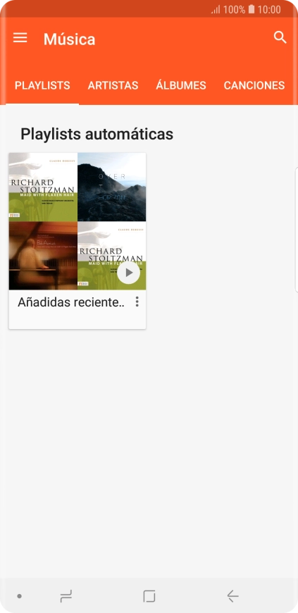 Pulsa una categoría y desplázate al archivo de música deseado. Pulsa una categoría y desplázate al archivo de música deseado.