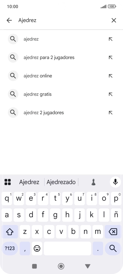 Introduce el nombre del tema o de la app y pulsa el icono de búsqueda.