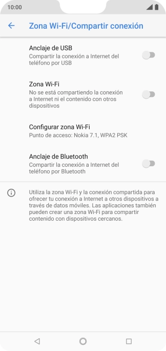 Pulsa Configurar zona Wi-Fi.