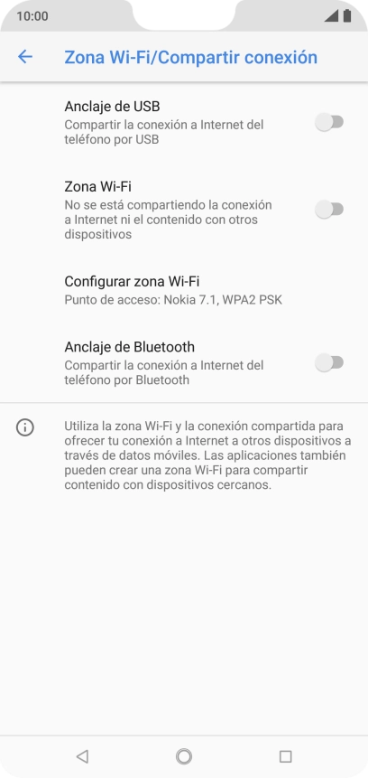 Pulsa Configurar zona Wi-Fi.