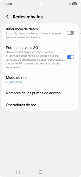 Pulsa Nombres de los puntos de acceso.
