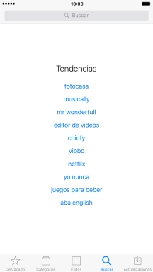 Pulsa en el campo de búsqueda e introduce el nombre o el tema de la app deseada.