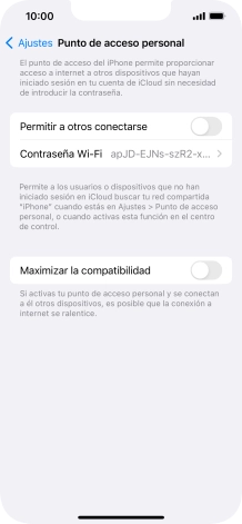 Pulsa Contraseña Wi-Fi e introduce una contraseña.