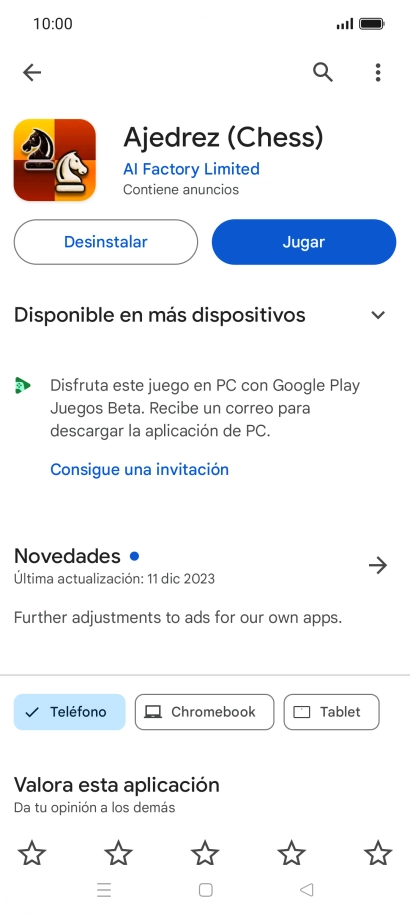 Pulsa Desinstalar.