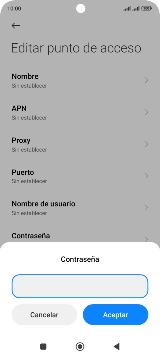 Introduce wap125 y pulsa Aceptar.